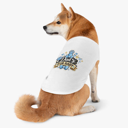 Pet Tank Top — “Dad’s Fur Baby” Cute Paw-Print Dog/Cat Shirt for Father’s Day & Pet Parents
