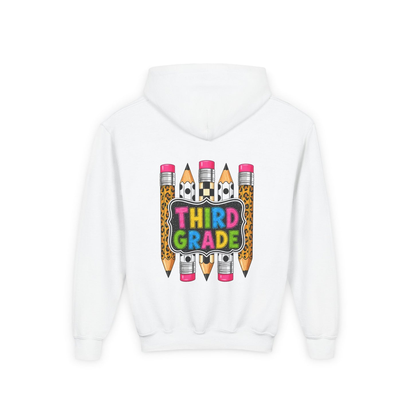 Third Grade Kids Hoodie — Cute Pencil Back-to-School Sweatshirt