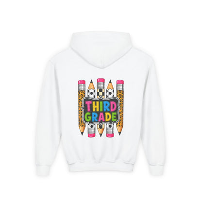 Third Grade Kids Hoodie — Cute Pencil Back-to-School Sweatshirt