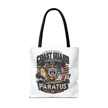 Coast Guard Semper Paratus Tote Bag – U.S. Coast Guard Patriotic Beach & Everyday Carry