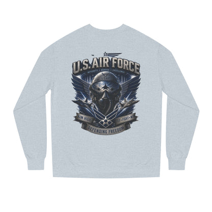 U.S. Air Force Crewneck Sweatshirt — Tactical Skull Wings "Defending Freedom"