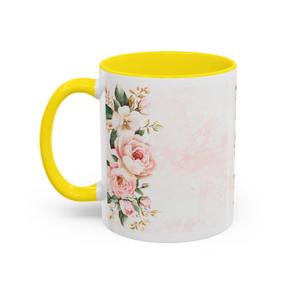 Mom Floral Accent Coffee Mug — Pink Roses Mother's Day Gift (11/15oz)