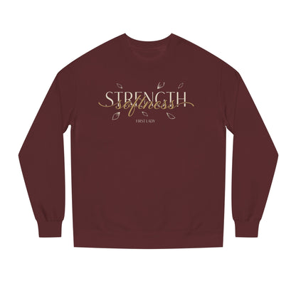 Strength & Softness Sweatshirt — Inspirational Christian Crewneck (Psalm 46:1)