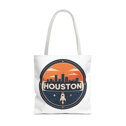 Houston Skyline Rocket Tote Bag – Retro Space City Canvas Tote