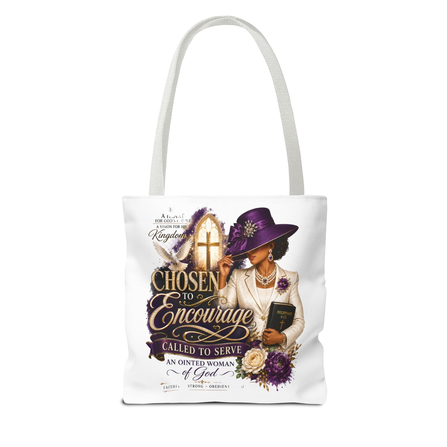Christian Encourager Tote Bag — "Chosen to Encourage" Design