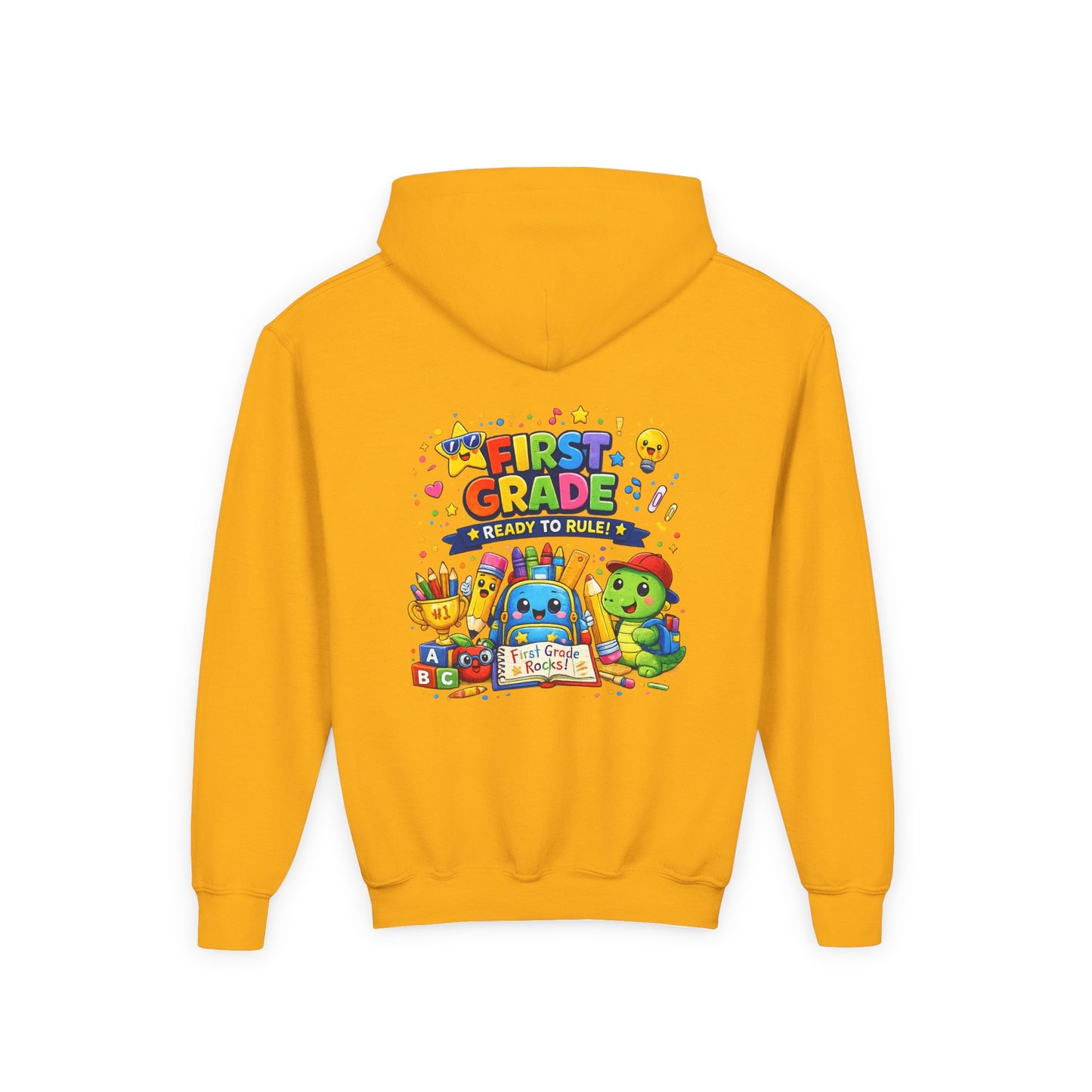 First Grade Hoodie - "First Grade Ready To Rule" Kids Back-to-School Sweatshirt