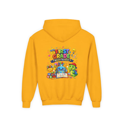 First Grade Hoodie - "First Grade Ready To Rule" Kids Back-to-School Sweatshirt