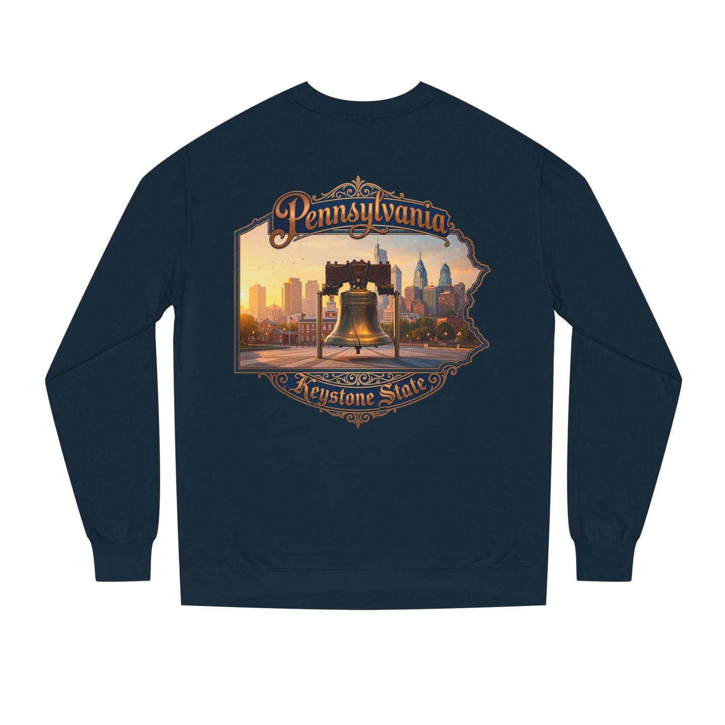 Pennsylvania Keystone State Sweatshirt — Liberty Bell & City Skyline Crewneck
