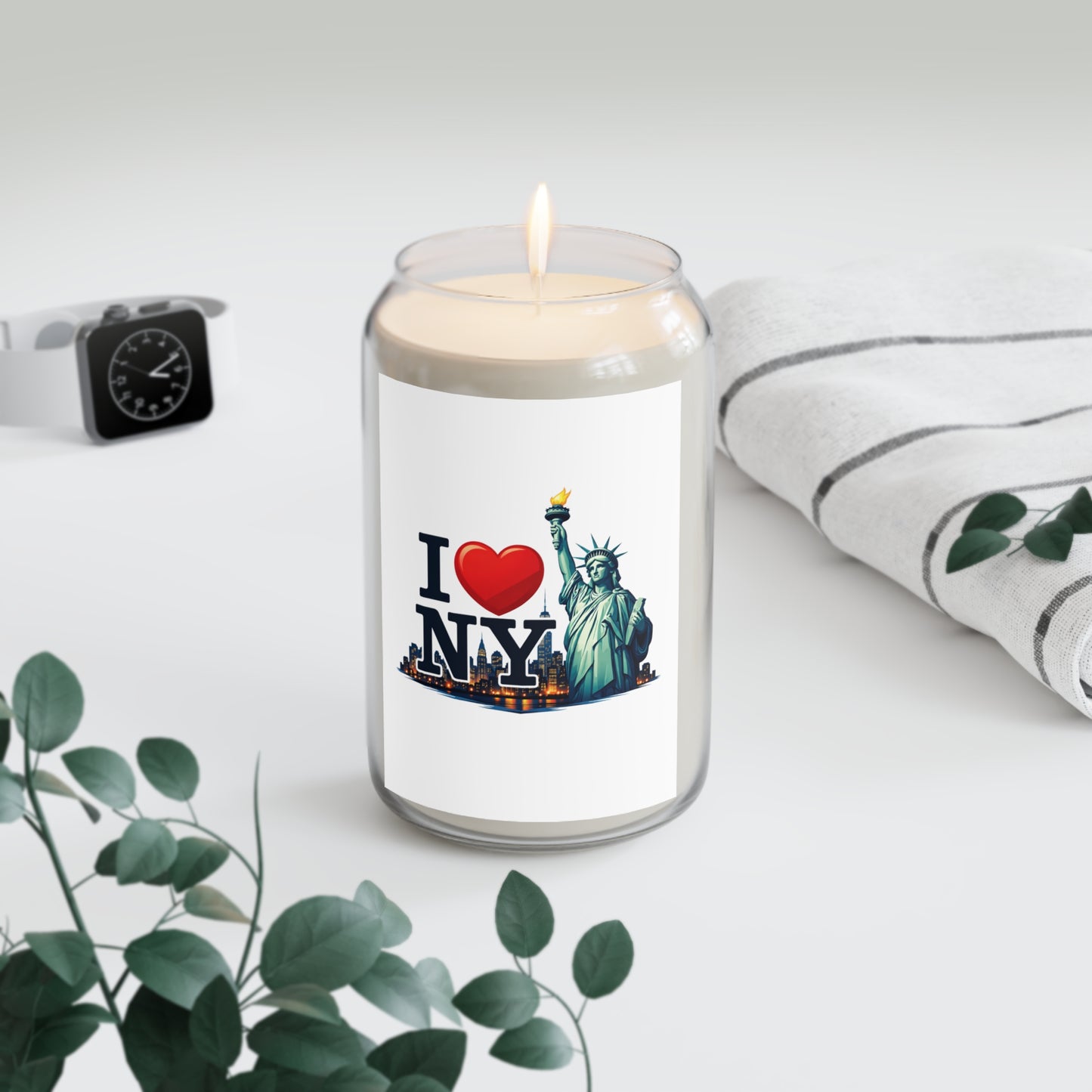 I Heart NY Statue of Liberty Soy Candle — 13.75 oz Scented Jar (New York City Souvenir)