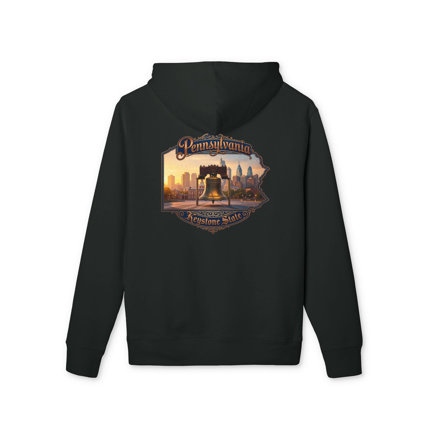 Pennsylvania Keystone State Hoodie — Liberty Bell Skyline Graphic