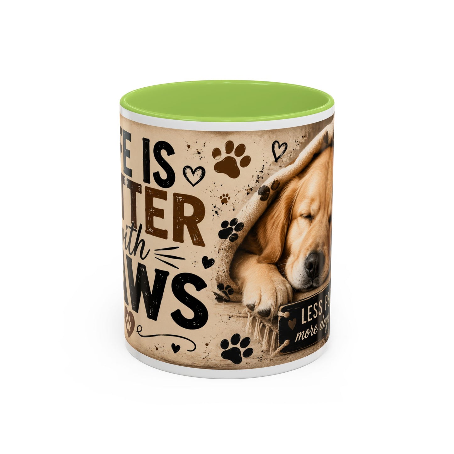Dog & Cat Coffee Mug - "Less People, More Dogs & Cats" Accent Ceramic Mug