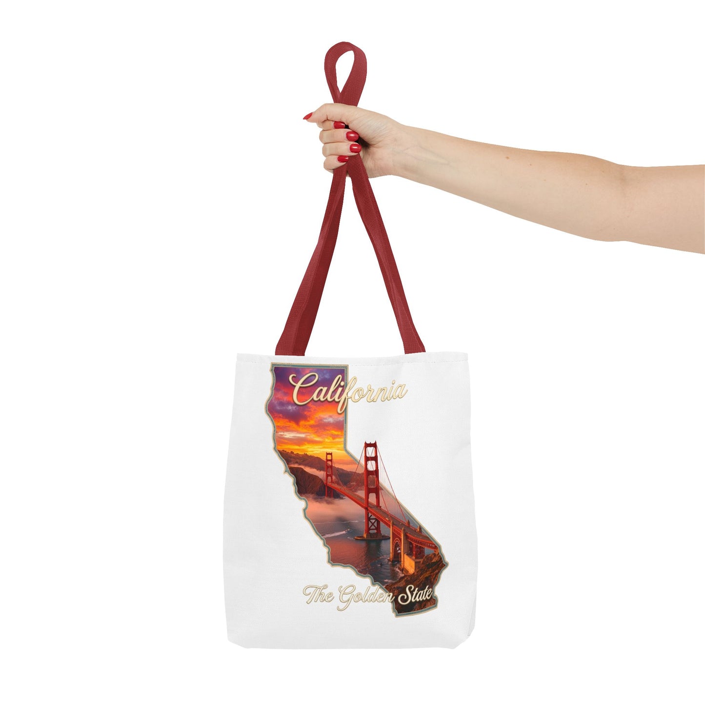 California Golden State Tote Bag – Golden Gate Sunset All-Over Print