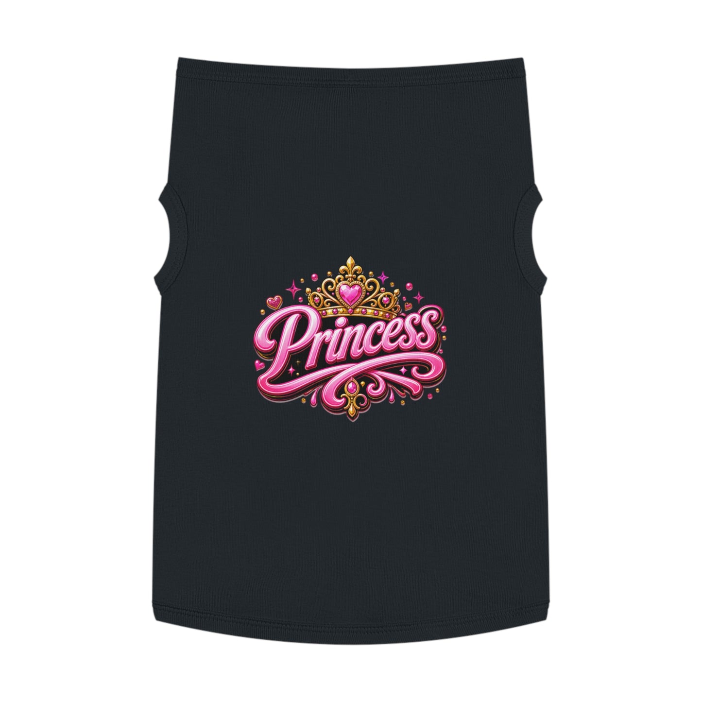 Princess Pet Tank Top - Pink Crown Graphic Dog Shirt, Cute Royal Pet Apparel for Small Dogs & Cats