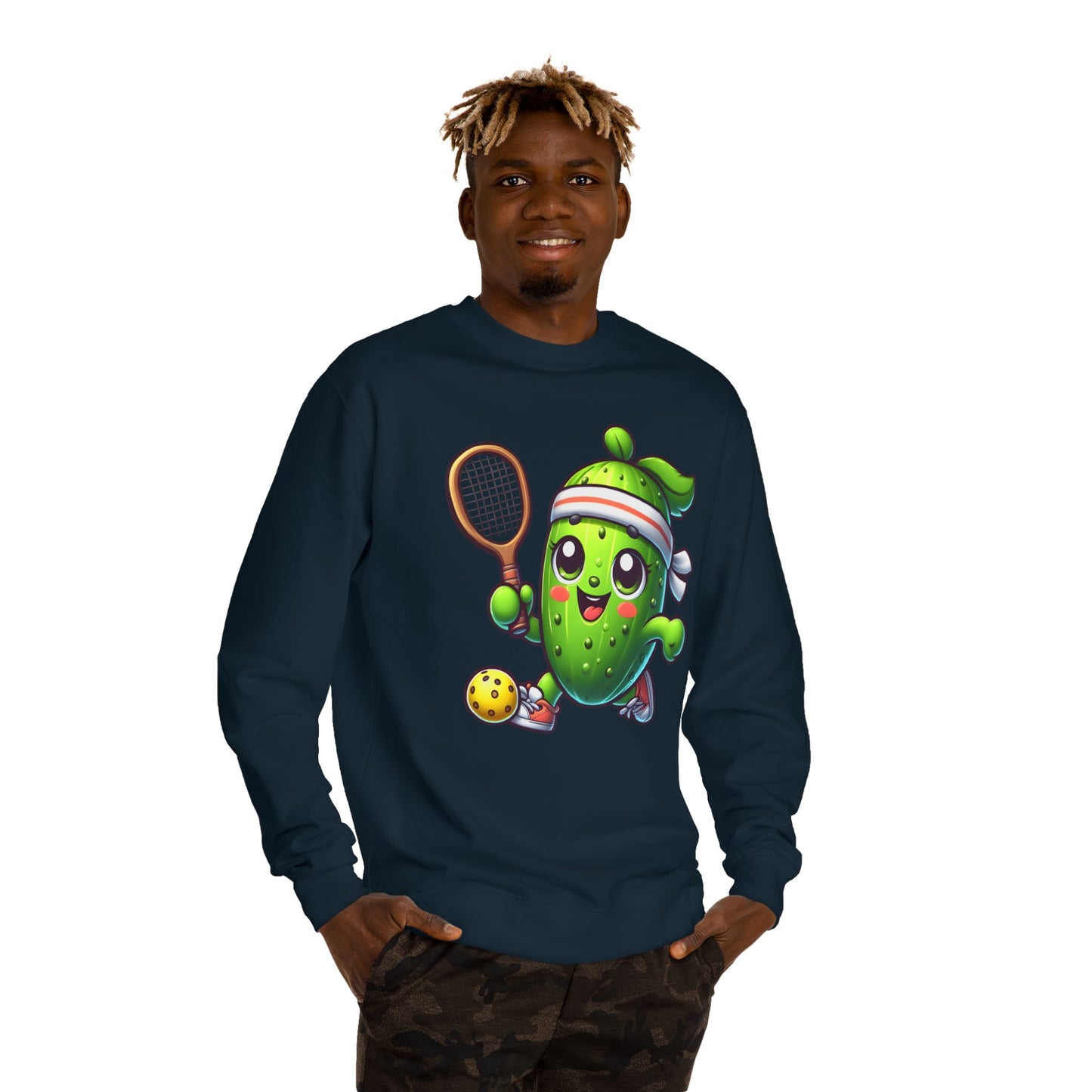 Pickleball Avocado Sweatshirt — Cute Cartoon Pickleball Player Crewneck
