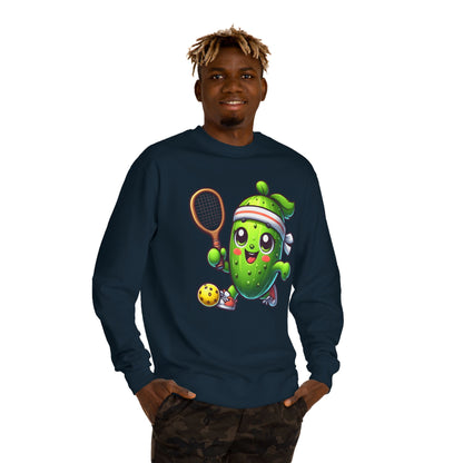 Pickleball Avocado Sweatshirt — Cute Cartoon Pickleball Player Crewneck
