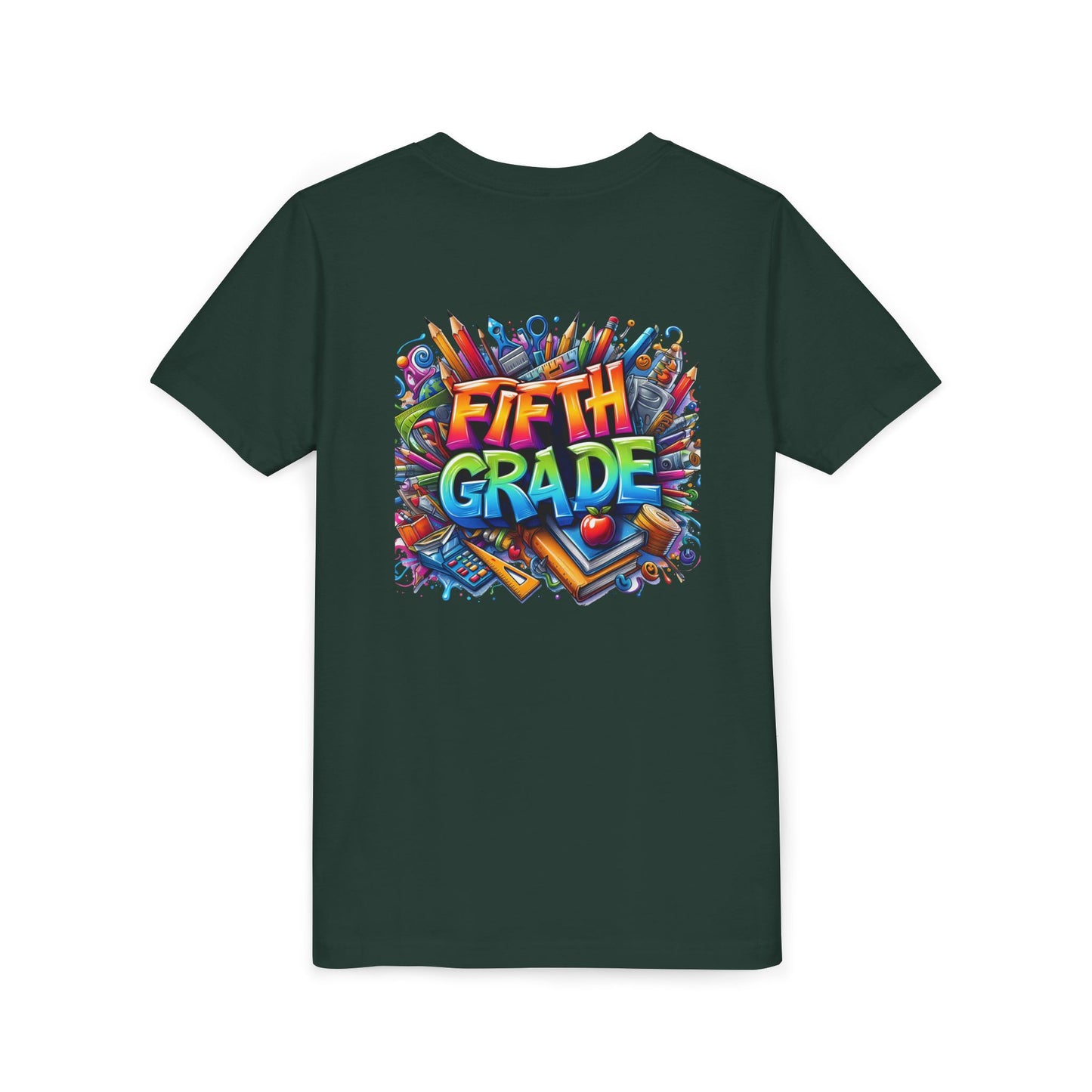 Fifth Grade Kid's Tee - Colorful School Supplies Back to School T-Shirt