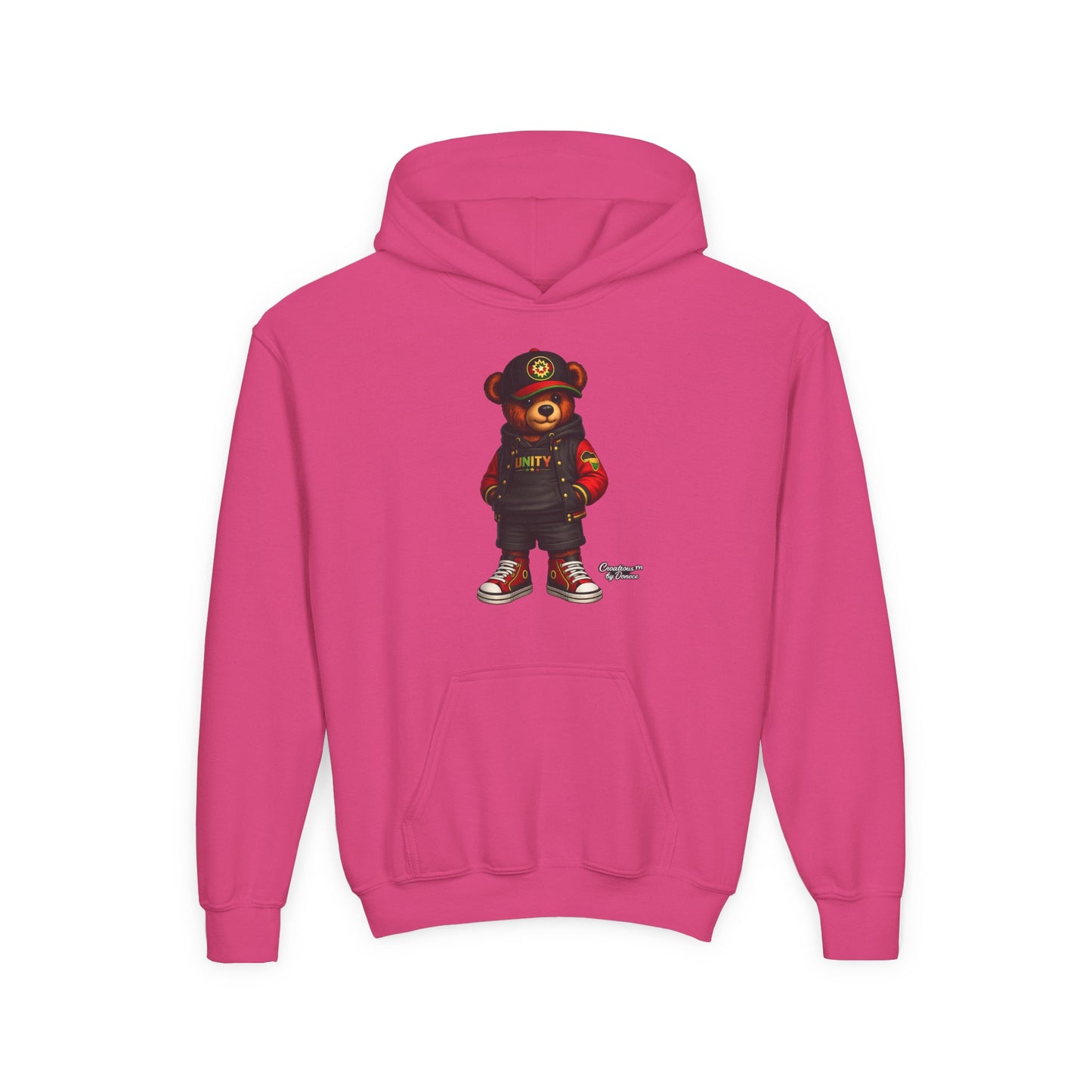 Youth Bear Hoodie — Streetwear Teddy Bear Graphic Pullover