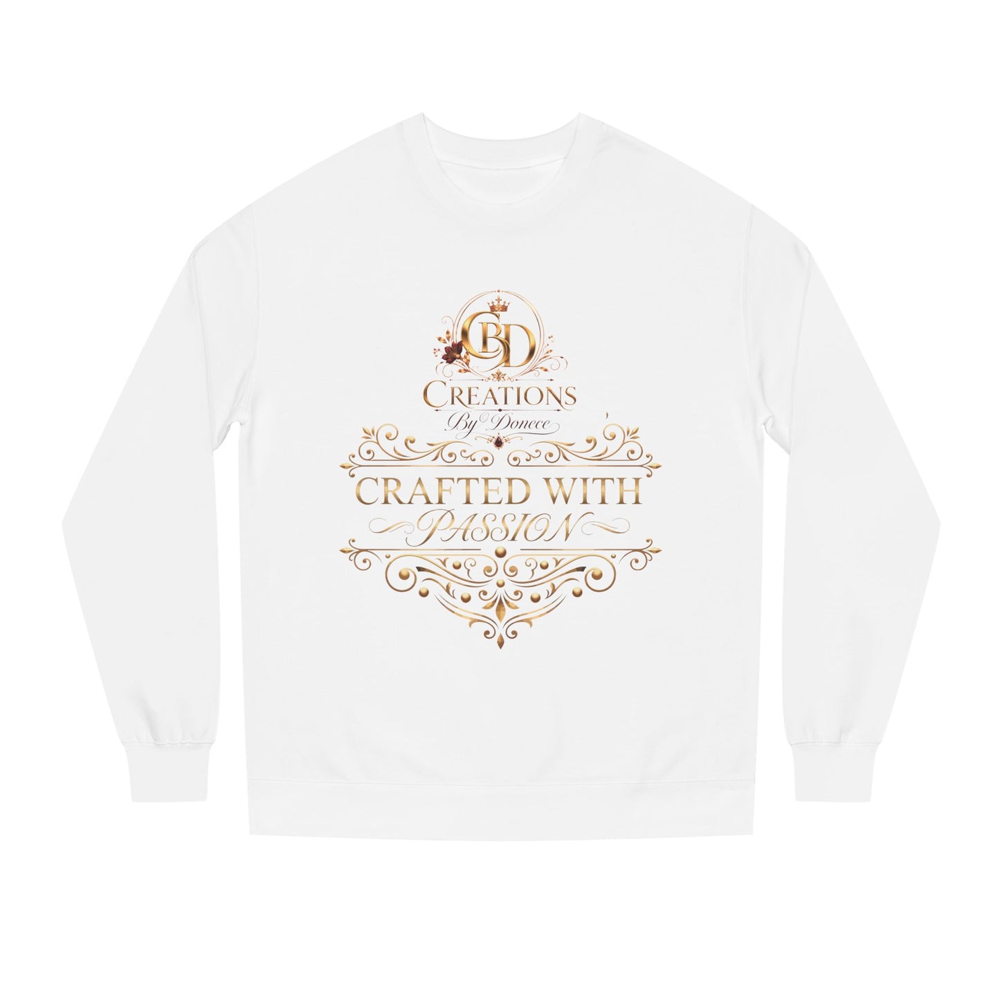 Crewneck Sweatshirt — “Crafted With Passion” Elegant Logo Pullover
