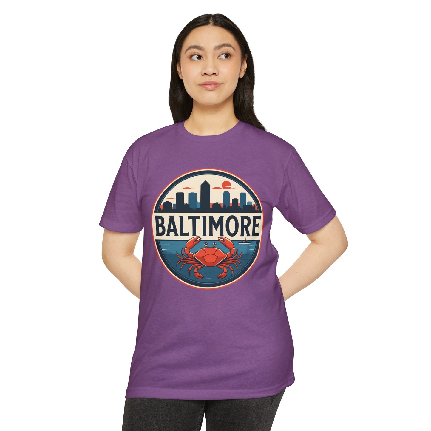 Baltimore Skyline Crab T-Shirt — Retro City Souvenir Tee
