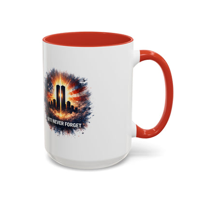 9/11 Never Forget Coffee Mug - Memorial Tribute Accent Mug (11/15oz)