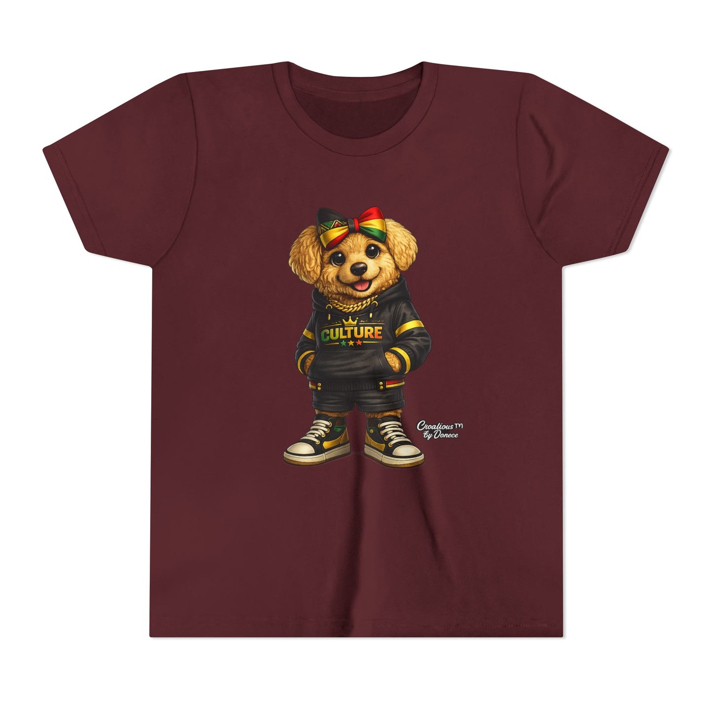 Youth Tee — Cute Rasta Bear "Culture" Graphic Kids T-Shirt