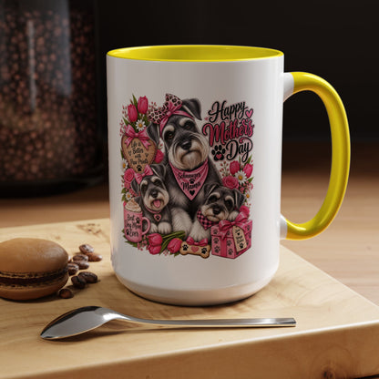 Mother's Day Schnauzer Coffee Mug — Happy Mother’s Day Dog Mom Accent Mug
