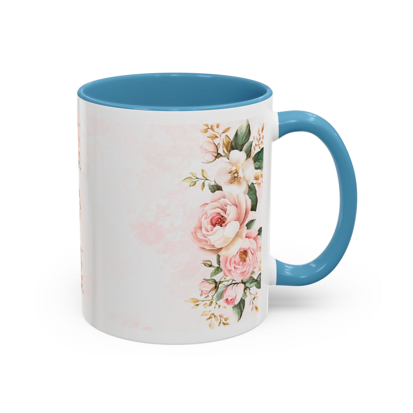 Mom Floral Accent Coffee Mug — Pink Roses Mother's Day Gift (11/15oz)