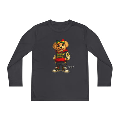 Youth Bear Varsity Long Sleeve Tee — 'Proud Brother' Graphic