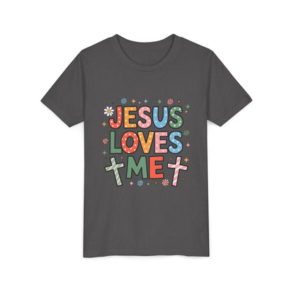 Youth Tee — "Jesus Loves Me" Colorful Christian Kids T-Shirt