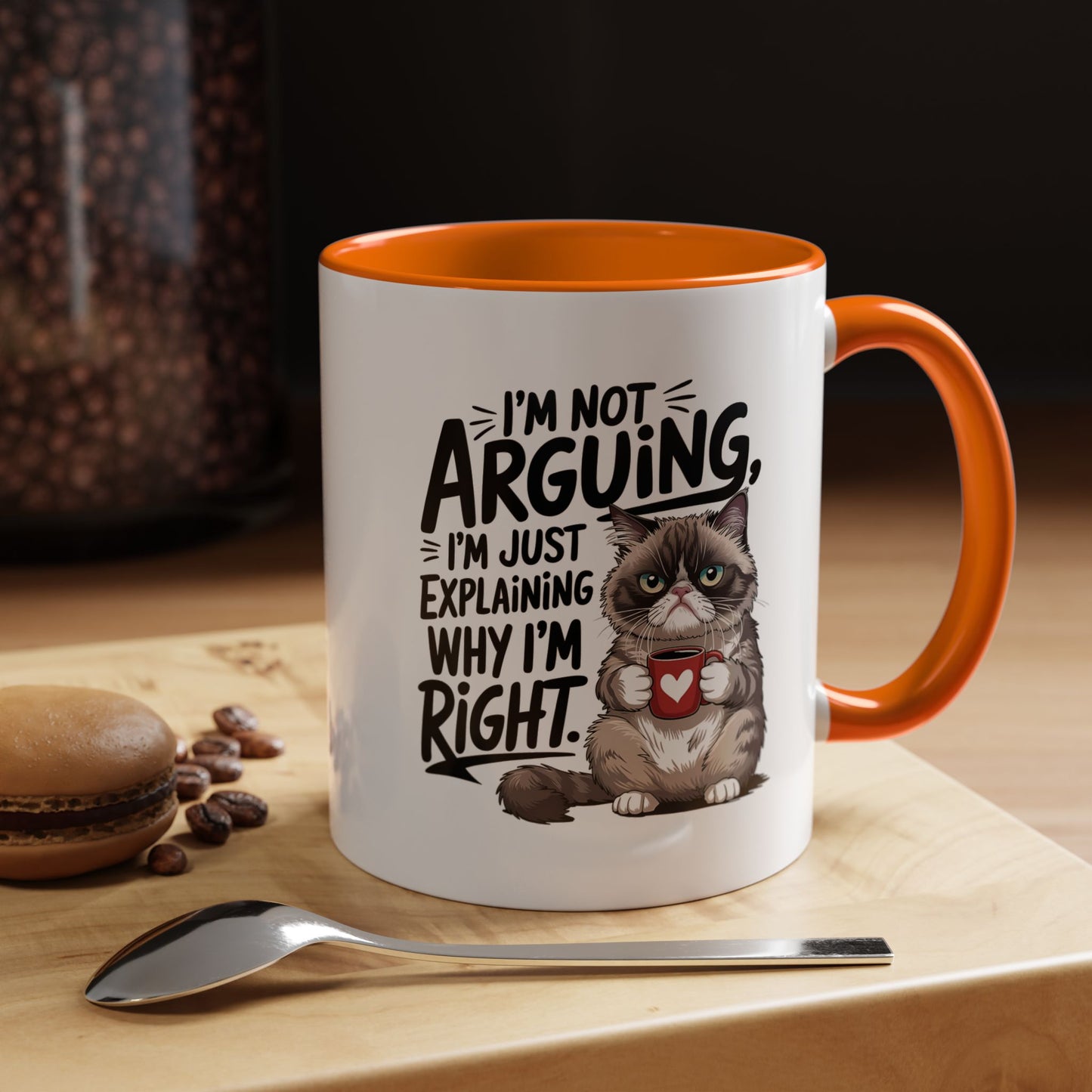 Coffee Mug — “I’m Not Arguing, I’m Just Explaining Why I’m Right” Cat Accent Mug
