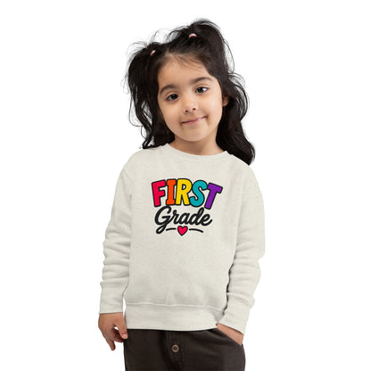 First Grade Toddler Sweatshirt — Colorful Back-to-School Kids Pullover