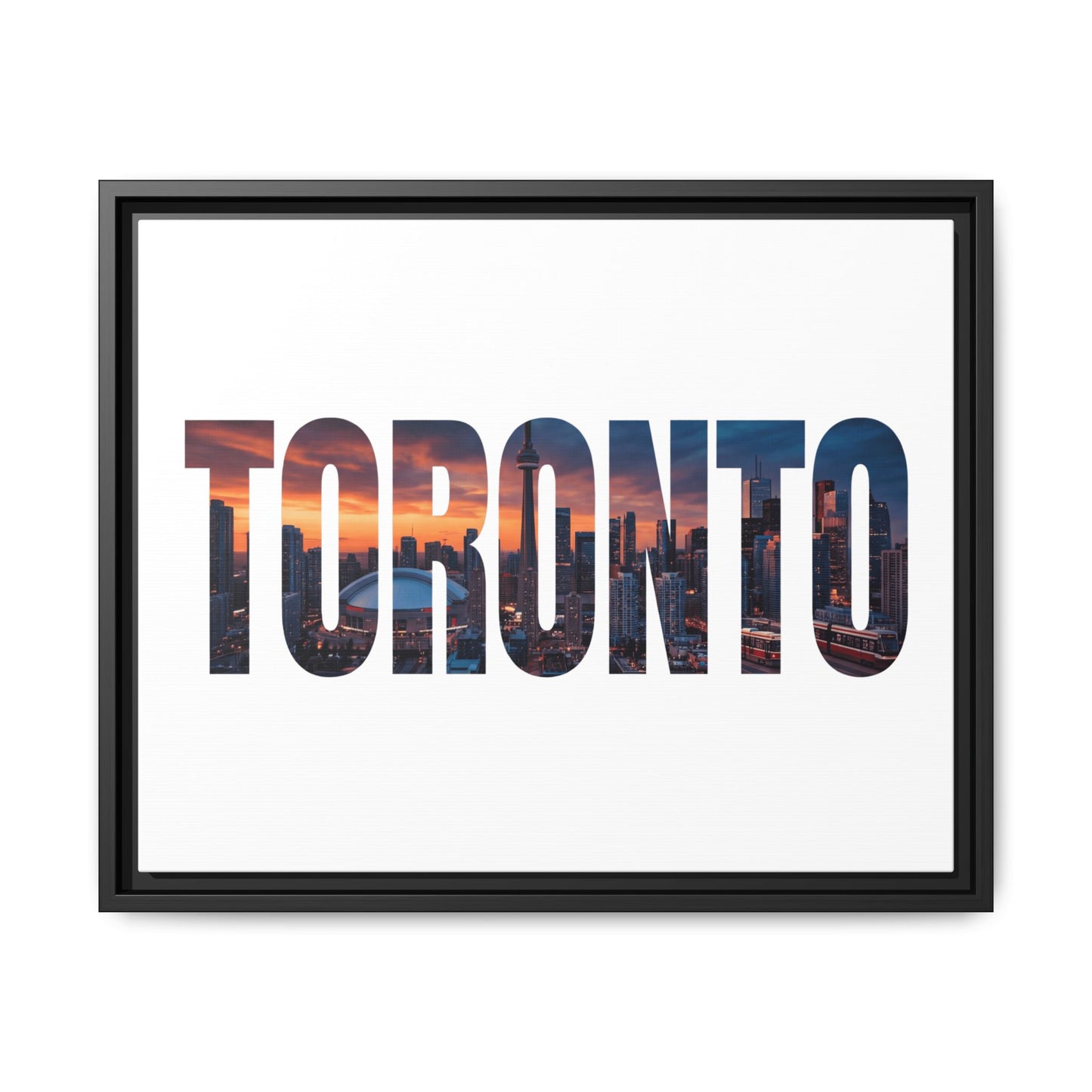 Toronto Cityscape Matte Canvas Framed Wall Art