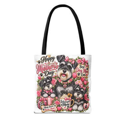 Happy Mother's Day Schnauzer Tote Bag — Best Dog Mom Ever Floral Gift