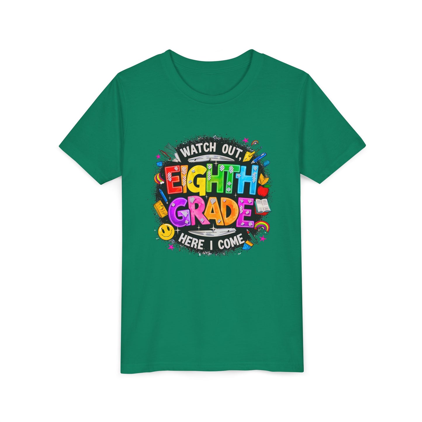 Eighth Grade Kids T‑Shirt — "Watch Out, Eighth Grade Here I Come" Back-to-School Tee