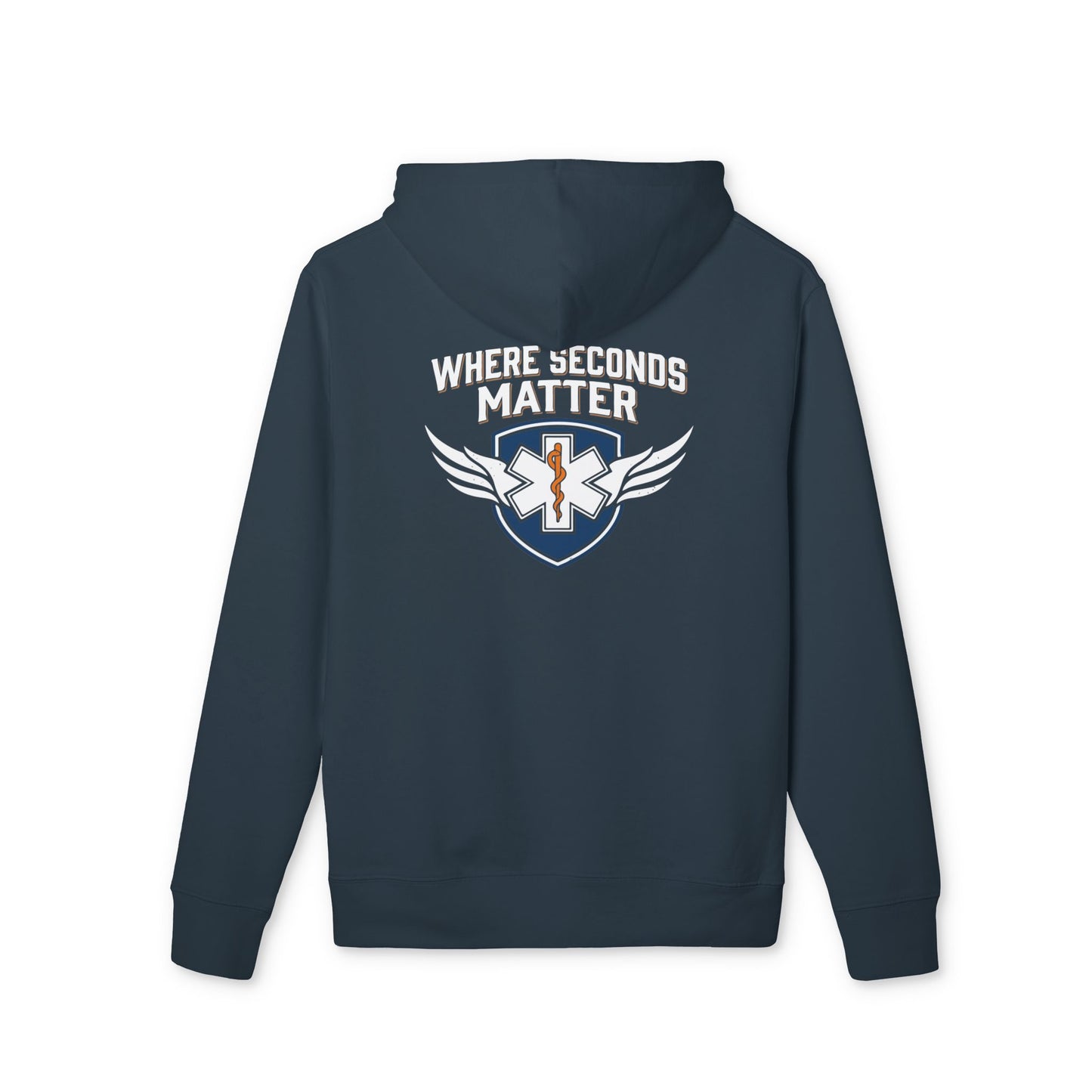 EMS Hoodie — "Where Seconds Matter" Emergency Medical Tech Pullover