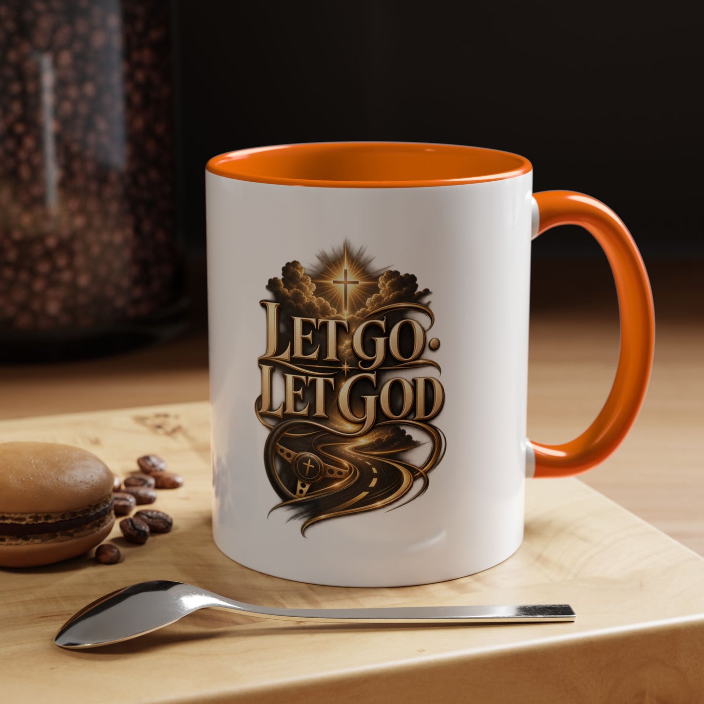 Let Go Let God Coffee Mug — Inspirational Christian Accent Mug (11/15oz)