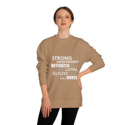 Nurse Word Cloud Sweatshirt — Strong Independent Motivated Loyal Selfless