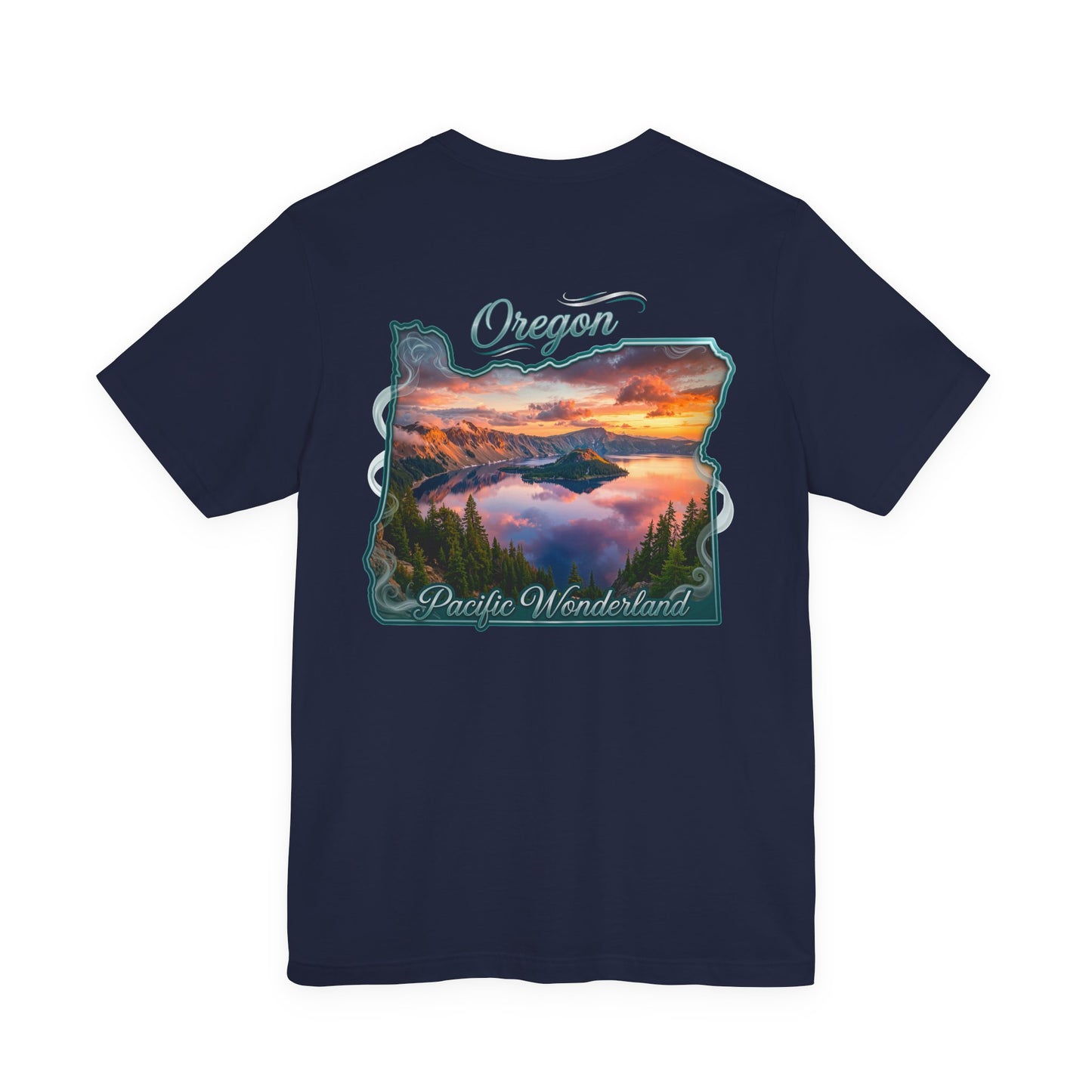 Oregon Pacific Wonderland T‑Shirt — Scenic Sunset State Map Tee