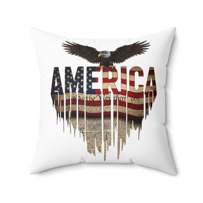 Patriotic Eagle "America" Flag Square Pillow