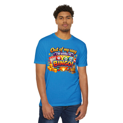 Bingo Enthusiast T-Shirt — "Out of My Way I'm Going to Bingo!" Graphic Tee
