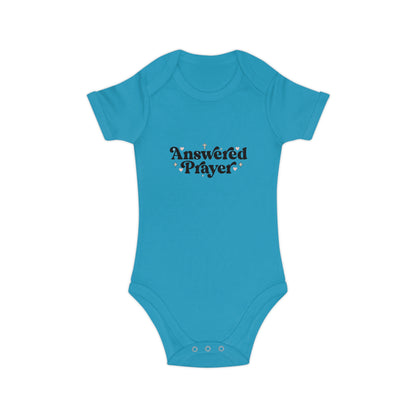 Baby Bodysuit "Answered Prayer" — Religious Newborn Onesie, Christian Gift for Baptism & Baby Shower