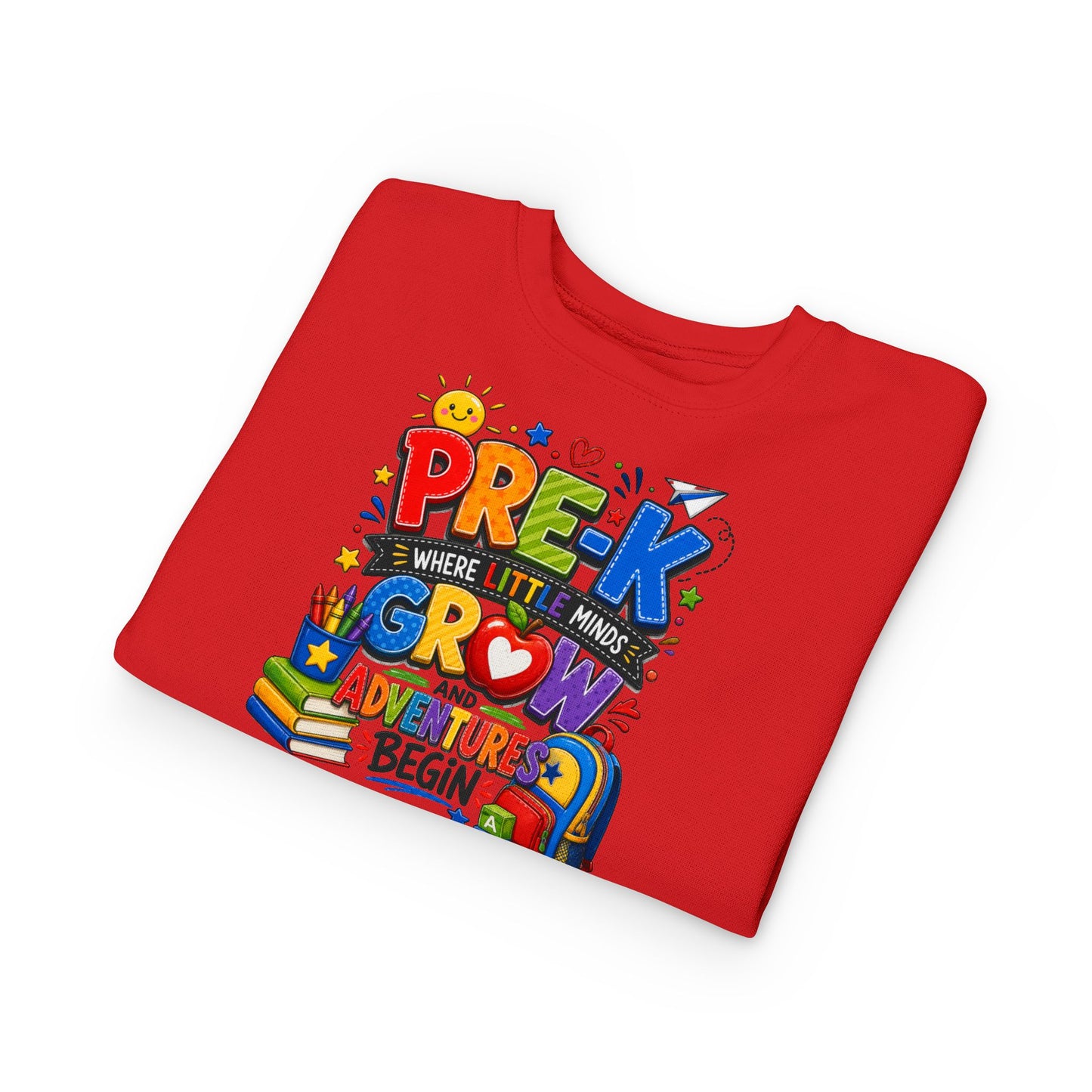 Pre-K Toddler Sweatshirt — "Pre-K Where Little Minds Grow and Adventure Begins" Kids School Pullover