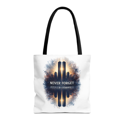 Never Forget Memorial Tote Bag — 9/11 Tribute Skyline All-Over Print
