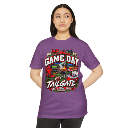 Game Day Tailgate T-Shirt — Grill, Chill & Cheer Football Tee