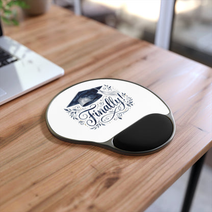 Graduation 'Finally!' Mouse Pad with Wrist Rest