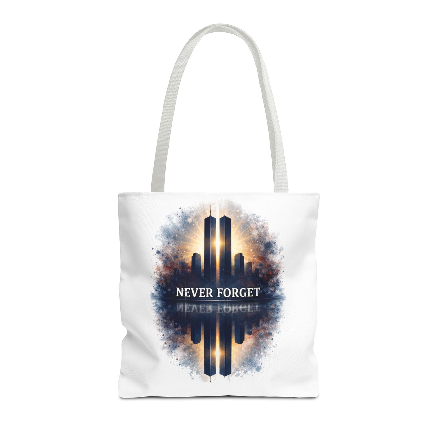 Never Forget Memorial Tote Bag — 9/11 Tribute Skyline All-Over Print