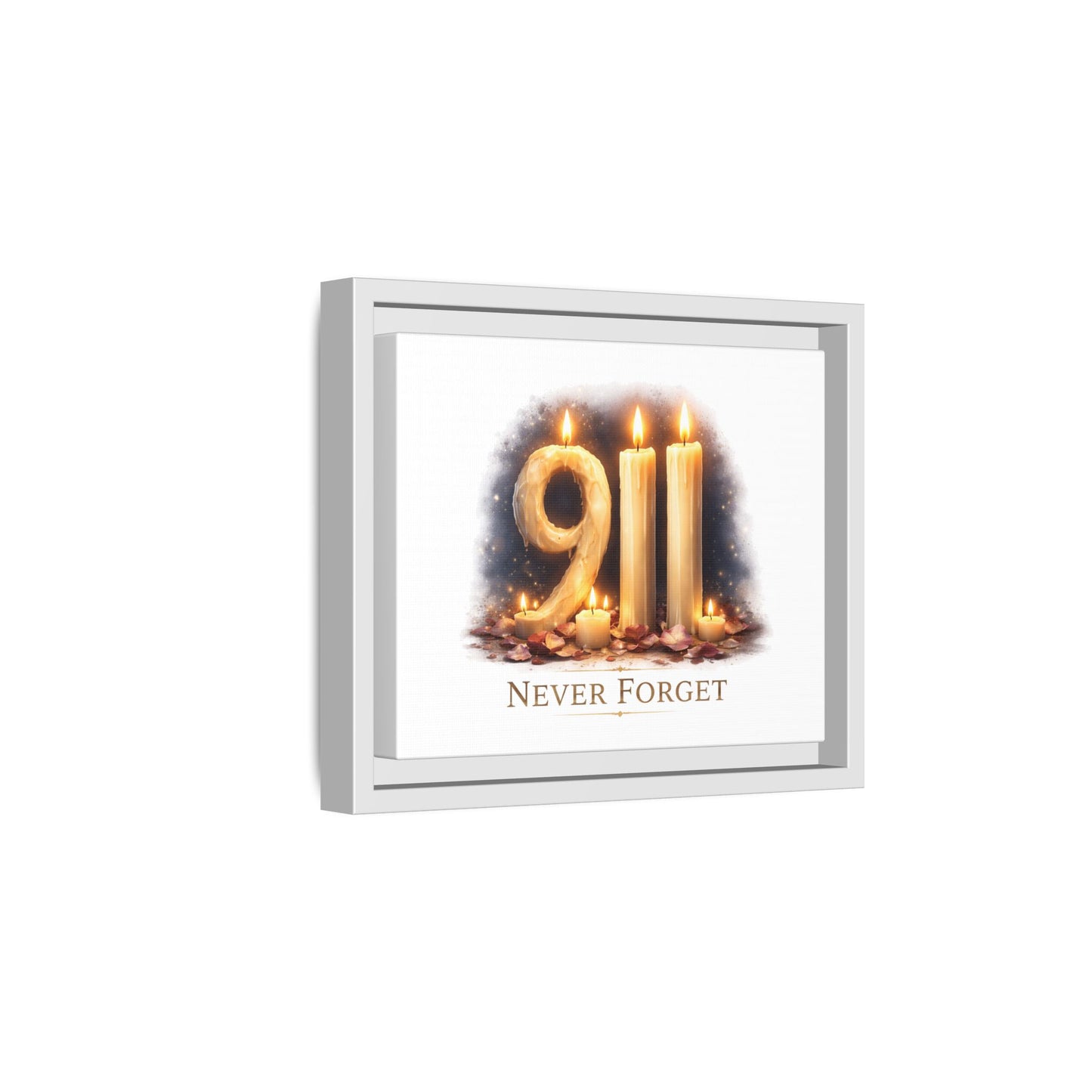 9/11 Never Forget Framed Canvas Print