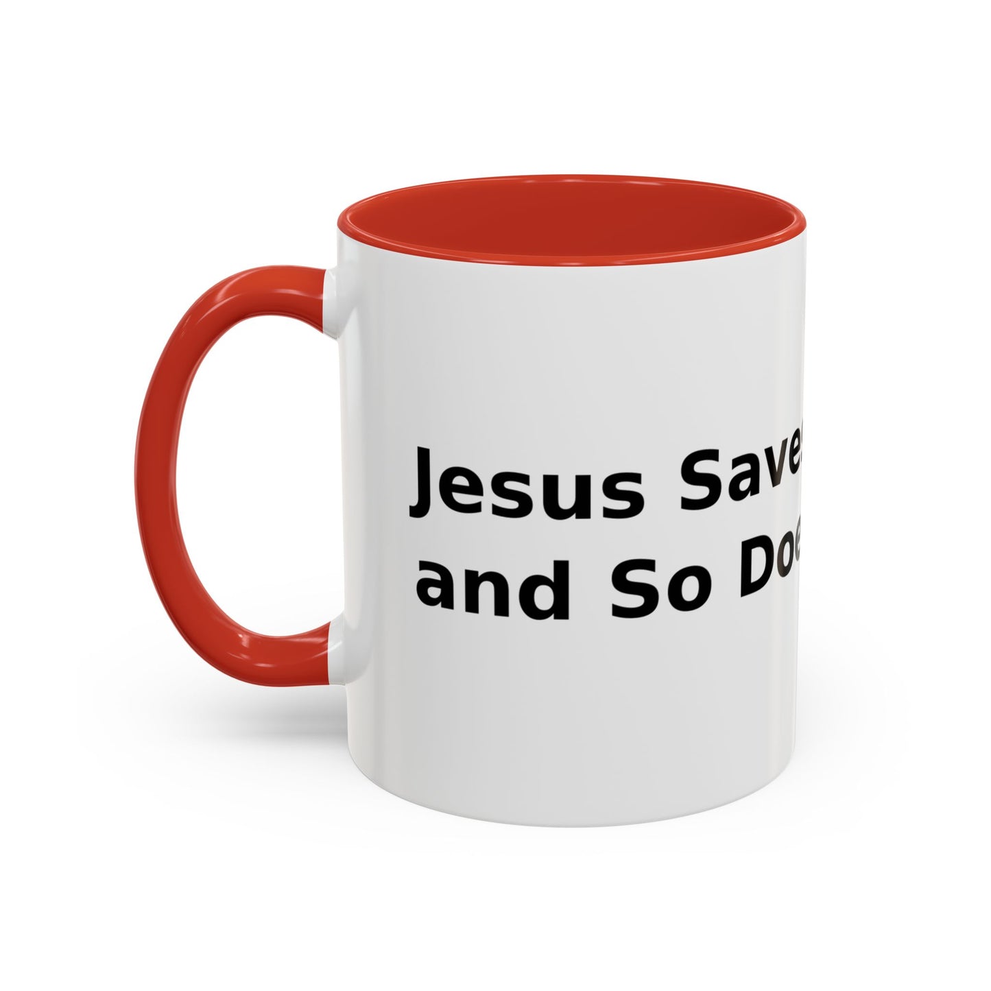 Accent Coffee Mug — “Faith + Medicine: Insulin Saves” Black-Accent Mug (11/15 oz)