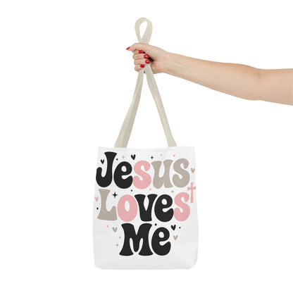 Jesus Loves Me Tote Bag - Faith-Inspired Christian Scripture Canvas Tote