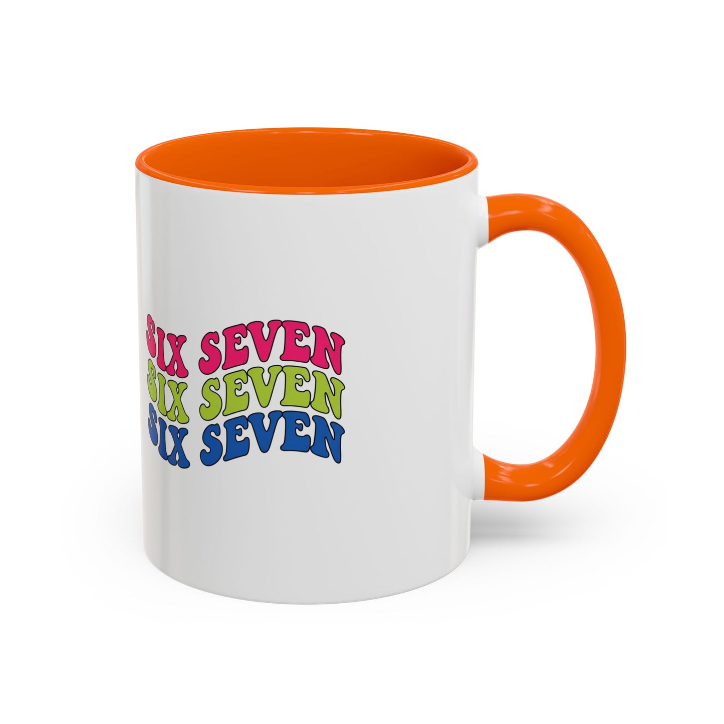 Six Seven Retro Accent Coffee Mug — Colorful 11/15oz Ceramic Tea Cup